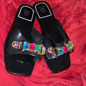 Fashion Rainbow Rhinestone’s jelly  sandals Slippers Sz 10